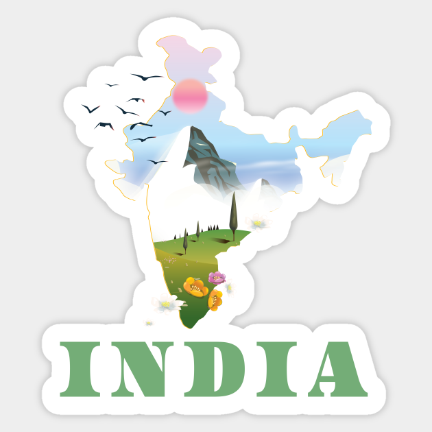 India India Sticker TeePublic